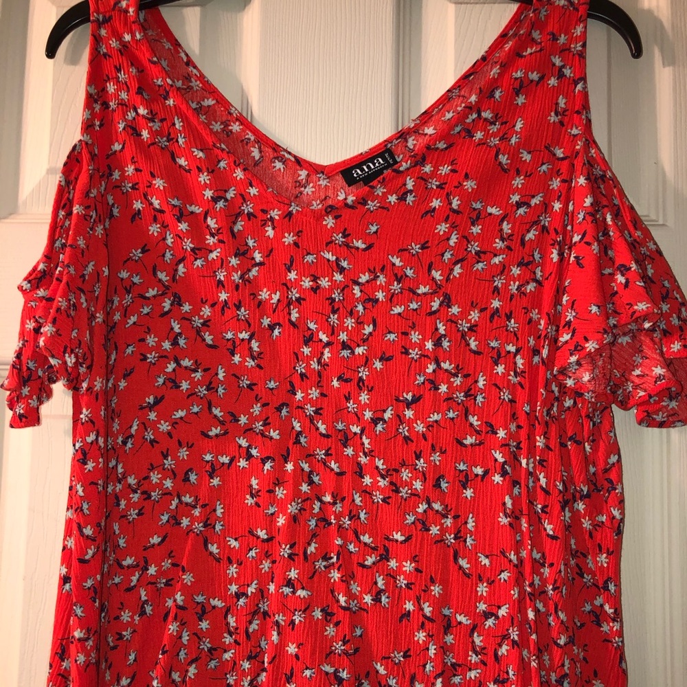 A.N.A orange floral shirt